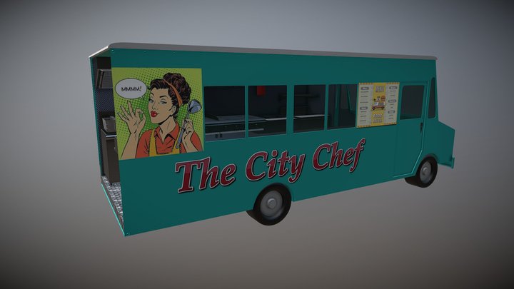 The City Chef Food Truck 3D Model
