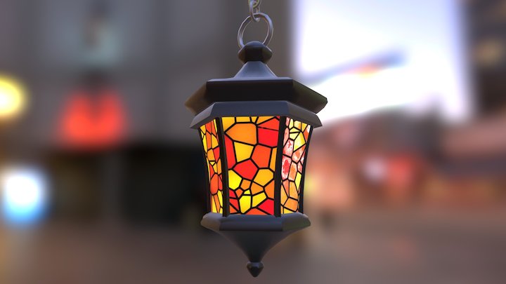 Colored Glass Lantern 3D Model