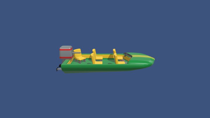 Stylized Speedboat 3D Model