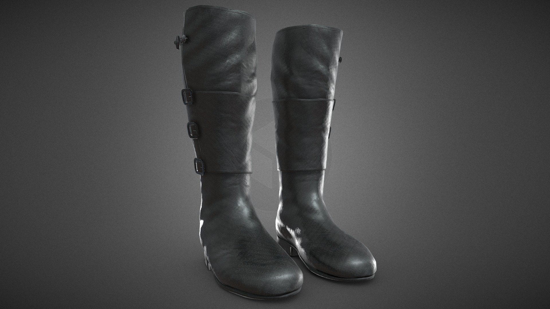 Black Leather Boots 2 - Buy Royalty Free 3D model by CG StudioX (@CG ...