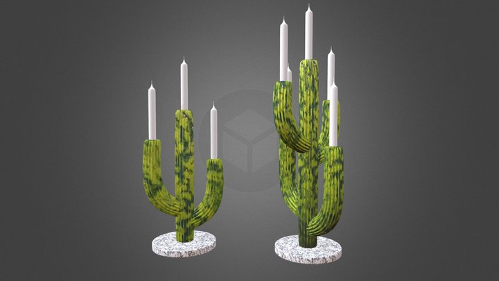 CACTUS CANDLE HOLDERS 3D Model