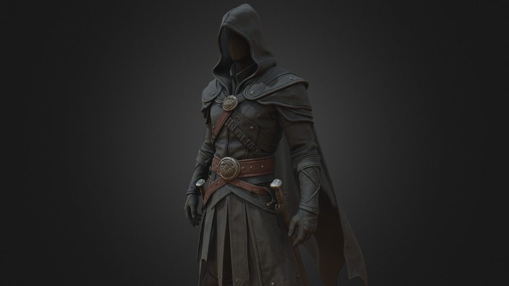 Dark Hooded Assassin Warrior