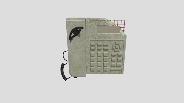 Brutalist Concrete Phone 3D Model