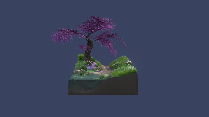 Nature Scene - Wisteria lake 3D Model