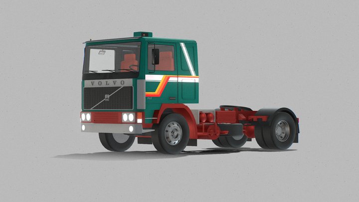 Volvo F12 1977 Lowpoly 3D Model