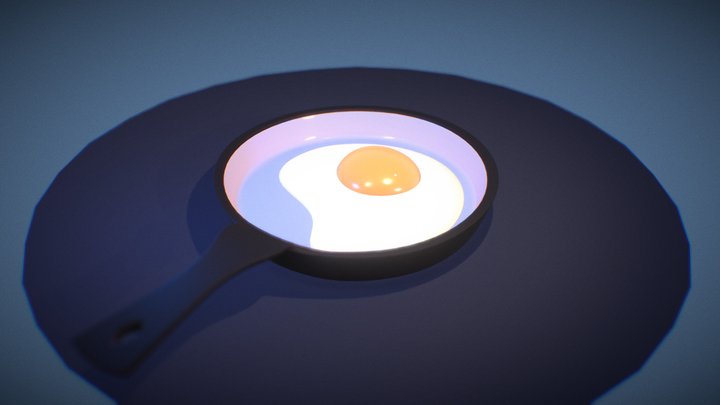 Pan with egg 3D Model