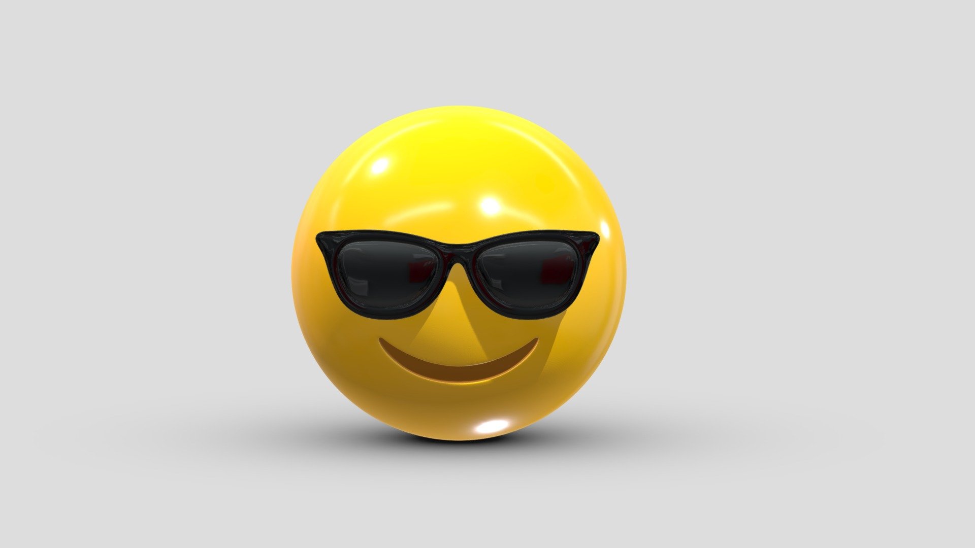 Apple Smiling Face with Sunglasses - Buy Royalty Free 3D model by ...