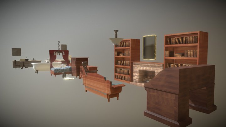 Lowpoly Interior Props | VR Ready 3D Model
