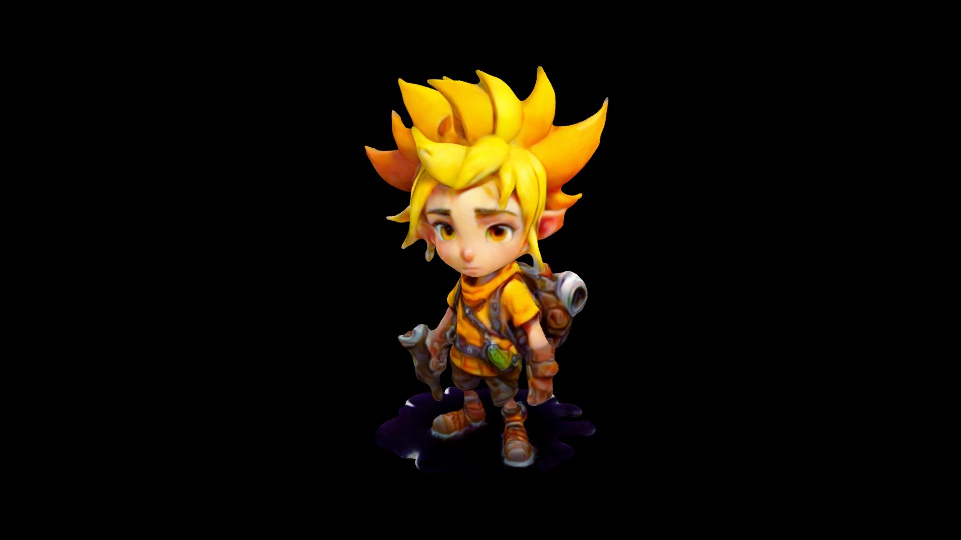 a male cartoon character with blonde hair and ye - Download Free 3D ...
