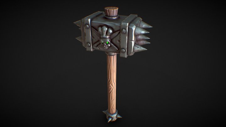 Stylized Medieval Hammer 3D Model