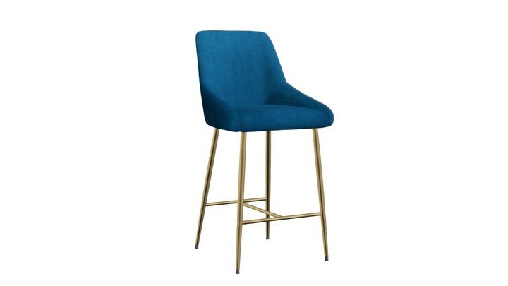 Madelaine Counter Chair Navy - 109379 3D Model