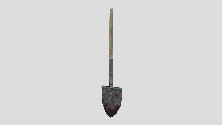 PSX-Styled Bloody Shovel 3D Model