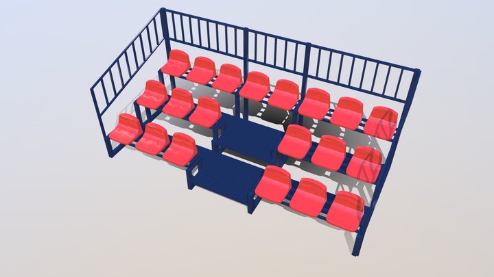 3rows_tribune 3D Model