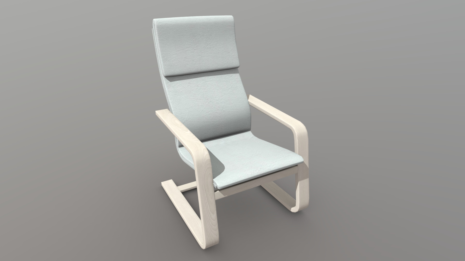 3D model Armchair - This is a 3D model of the Armchair. The 3D model is about a white chair with a grey background.