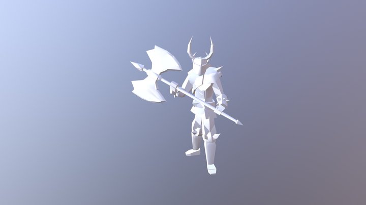 Low Poly Axe Man 3D Model
