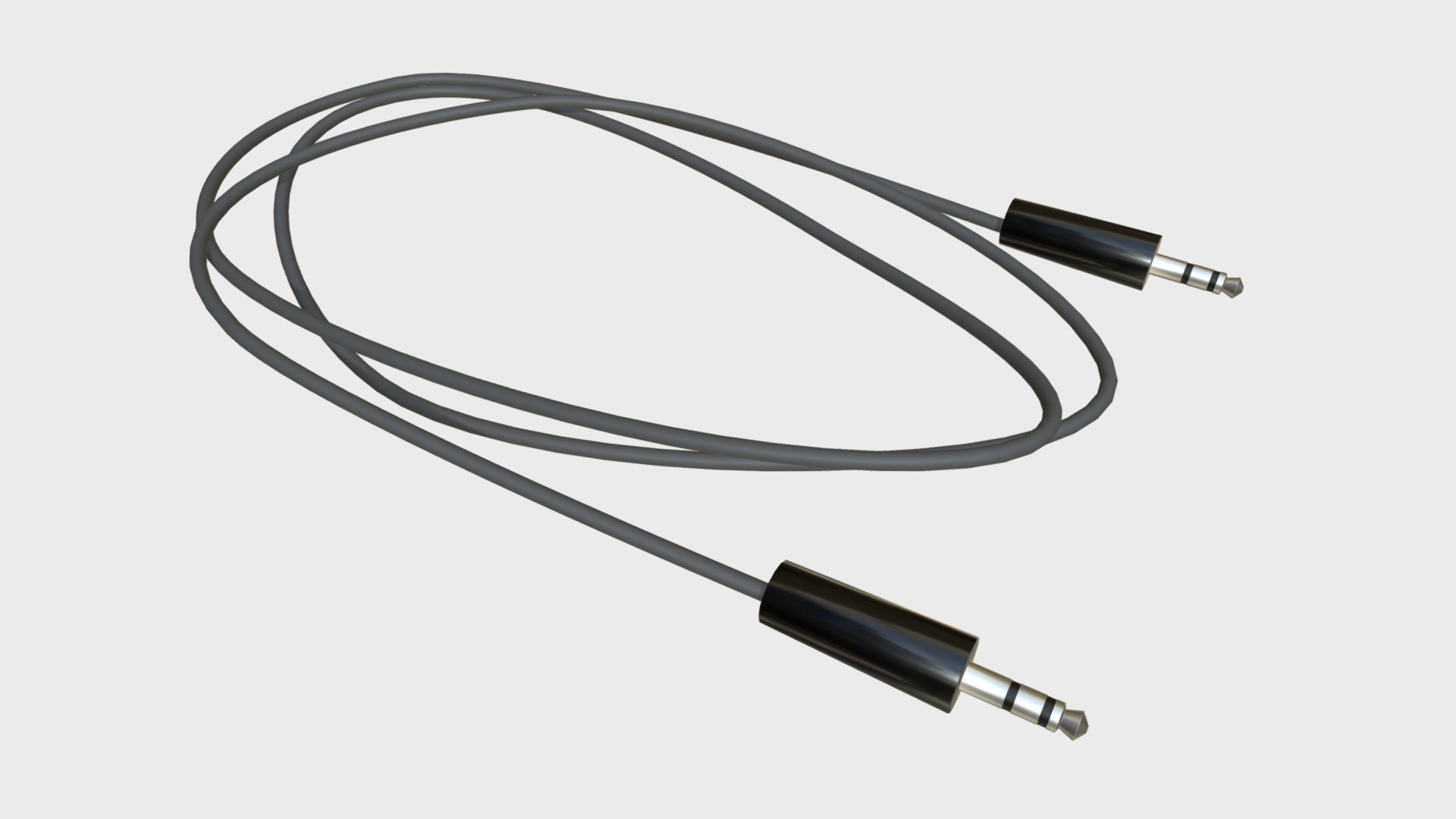 3D model 3mm jack audio cable - This is a 3D model of the 3mm jack audio cable. The 3D model is about shape.