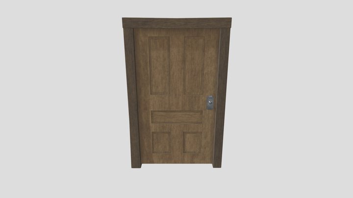 Wild West Theme Basic Door with Frame 3D Model