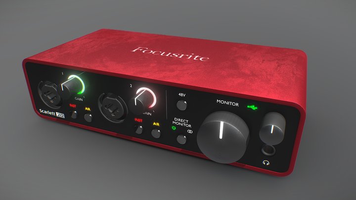 Interface Focusrite Scarlett 2i2 3gen 3D Model
