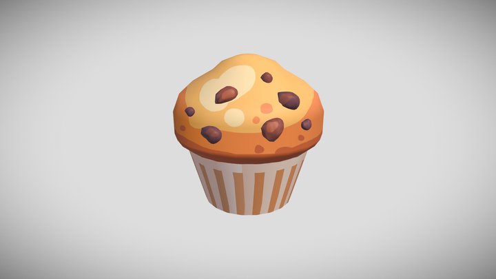 2D Style Muffin 3D Model