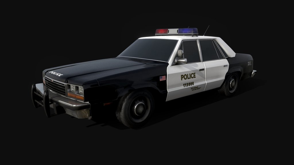 Fairheaven LT '80 Cop Cruiser - Low poly model