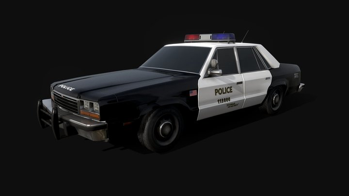 Fairheaven LT '80 Cop Cruiser - Low poly model 3D Model