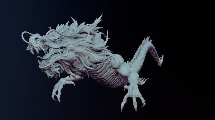 Chinese Dragon Zbrush Sculpt 3D Model