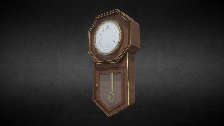 Old wall clock 3D Model
