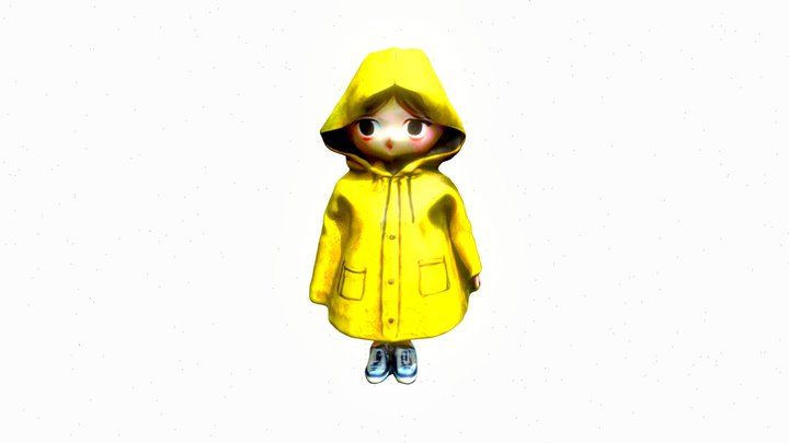 Yellow Rain Coat Girl 3D Model