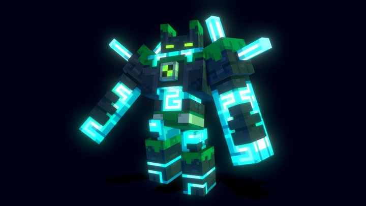 Shock rock in Minecraft 3D Model