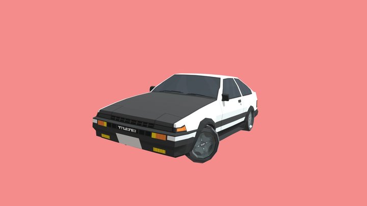 low-poly toyota AE-86 trueno 3D Model