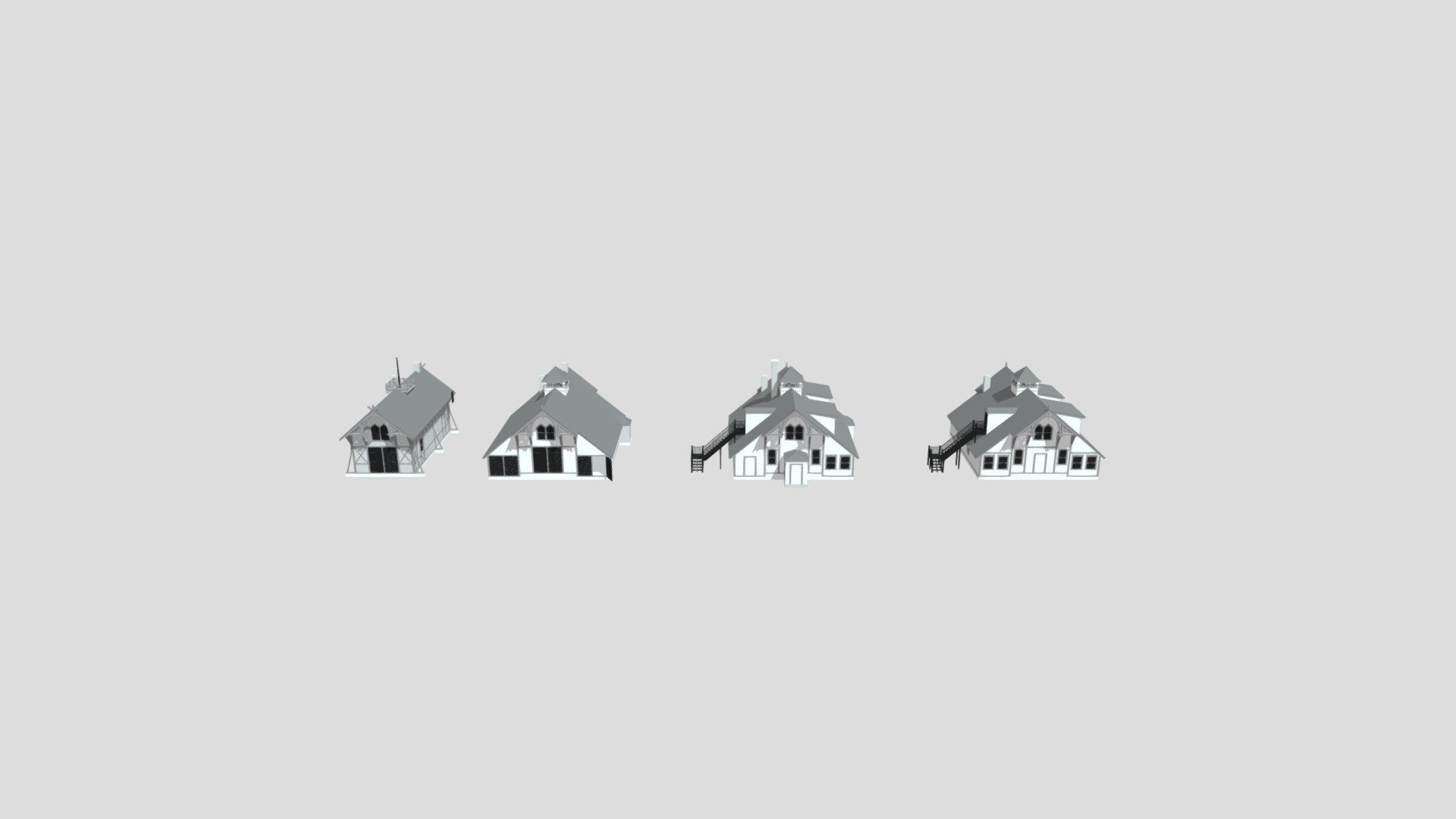 Surfside LifeSaving Station 4 Iterations 3D model by sophia523