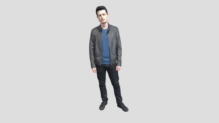 Man In A Gray Leather Jacket – Modello 3D gratuito STL