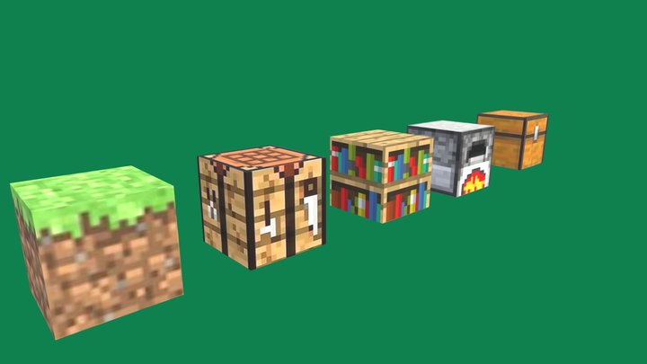 Minecraft-Style Game-Ready Blocks Pack 3D Model