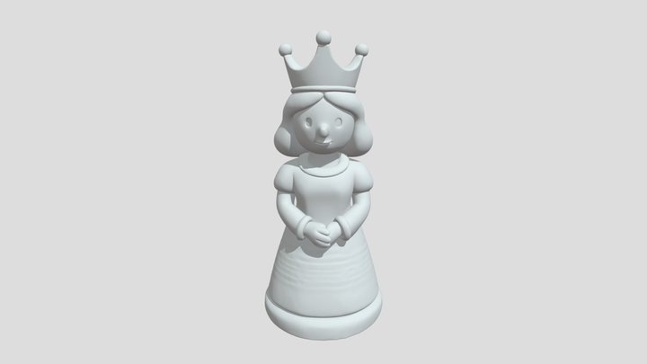 White Princess / Queen Statue – 3D Model