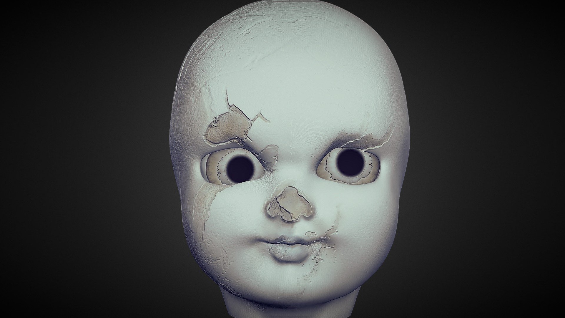 Голова пупса. Голова куклы. Модель головы куклы.