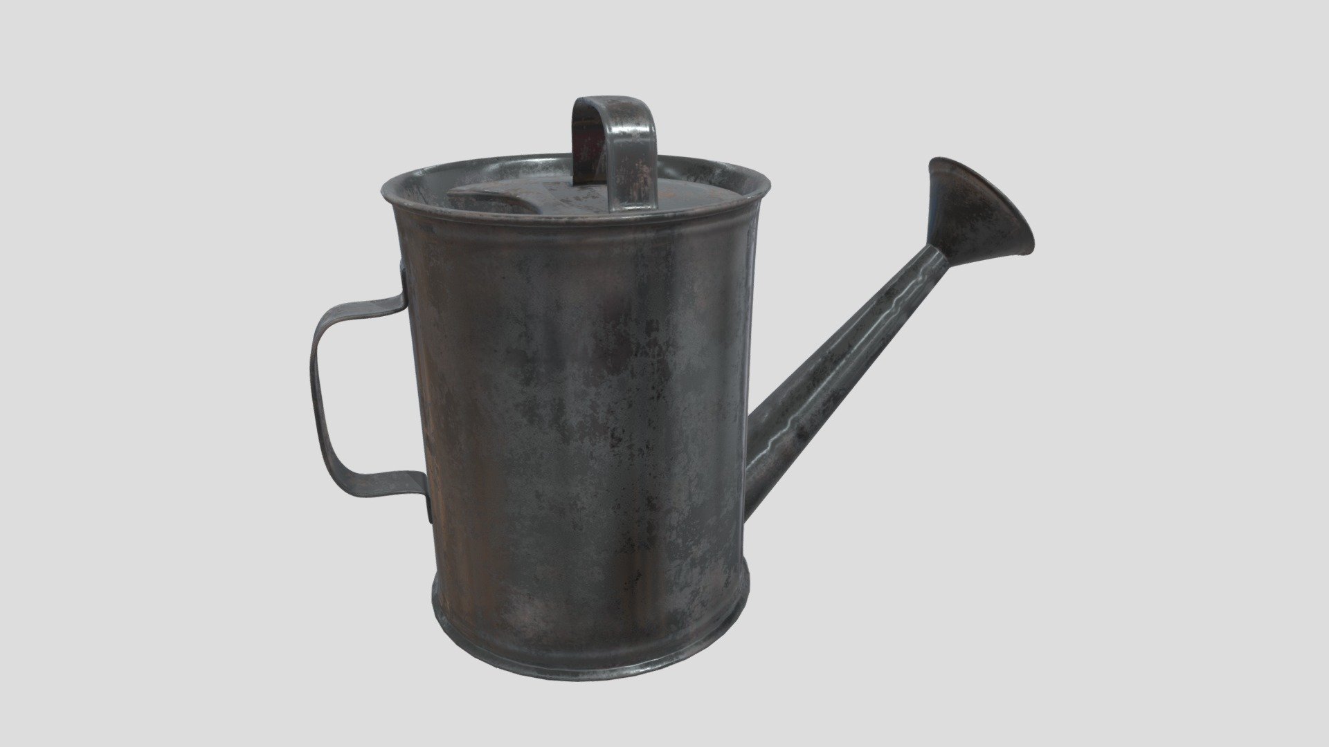Silver Rusted Watering Can — Sketchfab embed 3D viewer