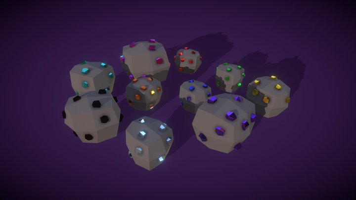 Gemstones to be mined 3D Model