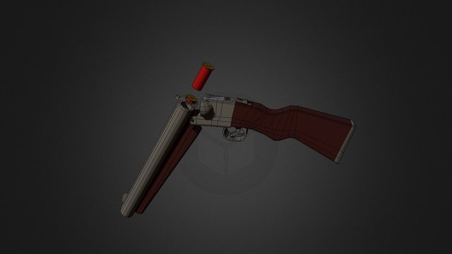 Double-Barrel Shotgun reloading 3D Model