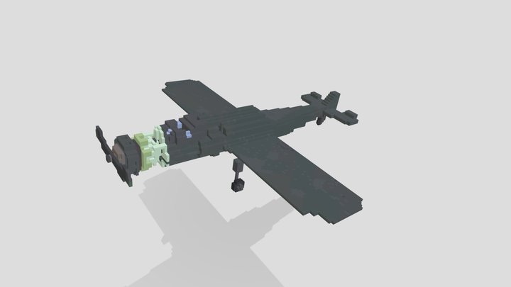 WW2 Warplane (Voxel) 3D Model