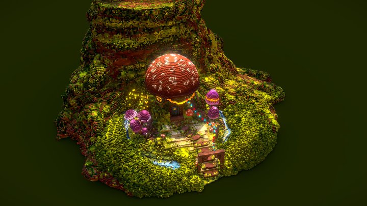 Mushroom House - Voxel Max 3D Model