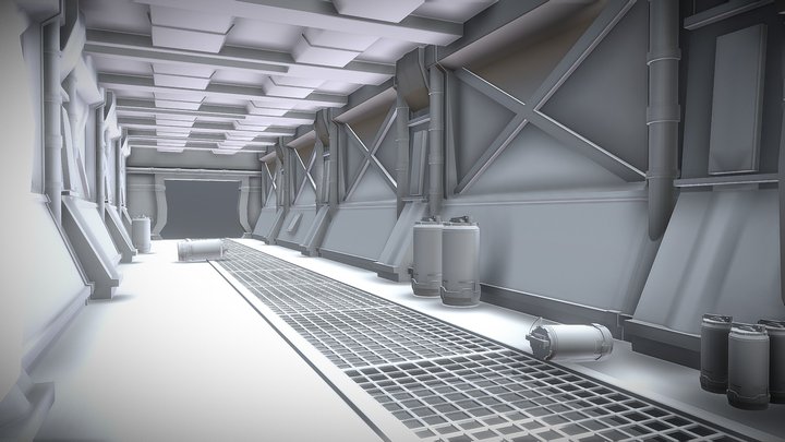 corridor science fiction 3D Model