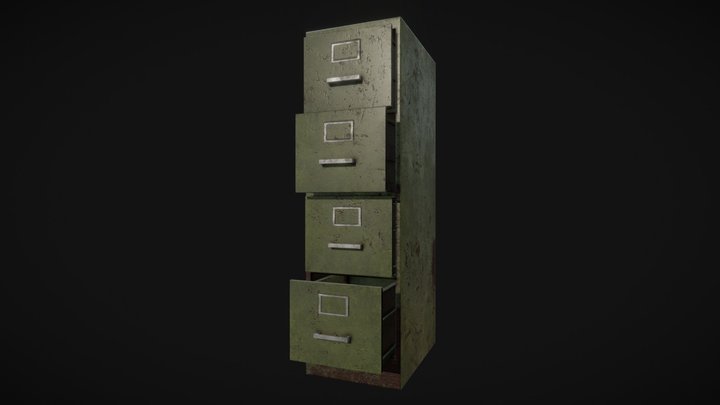Rusty Filing Cabinet 3D Model