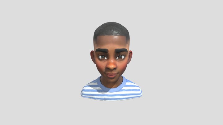 Smiling Animation Boy 3D Model