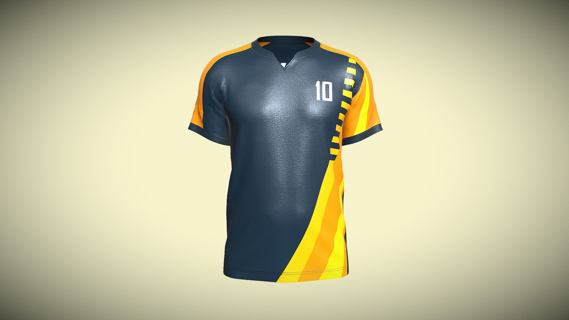 3D model Mens Soccer Dark Blue and Yellow Jersey Player-10