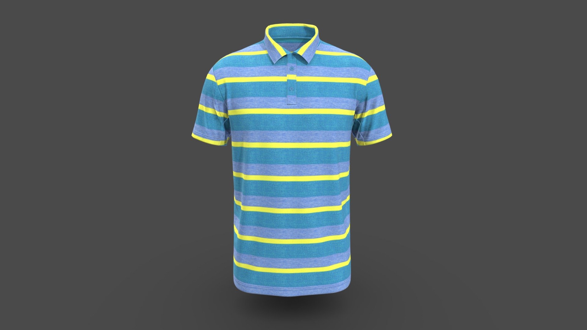 Men Fashion Strip Polo Shirt - Buy Royalty Free 3D model by BINARYCLOTH ...