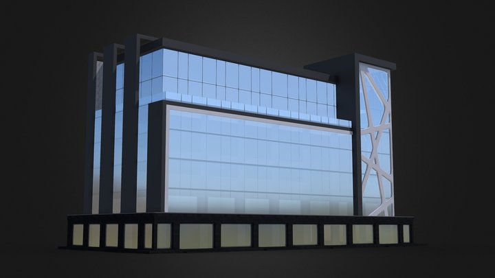 Modern Glass Building 3D Model