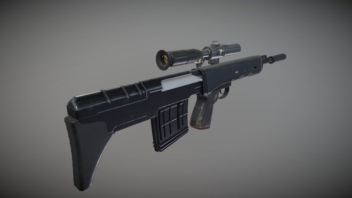 SVU A Sniper Rifle 3D Model
