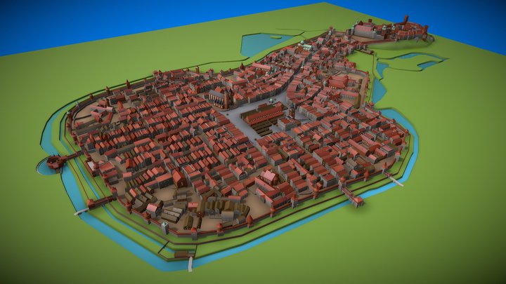 Kraków Old Town - Medieval City 3D Model