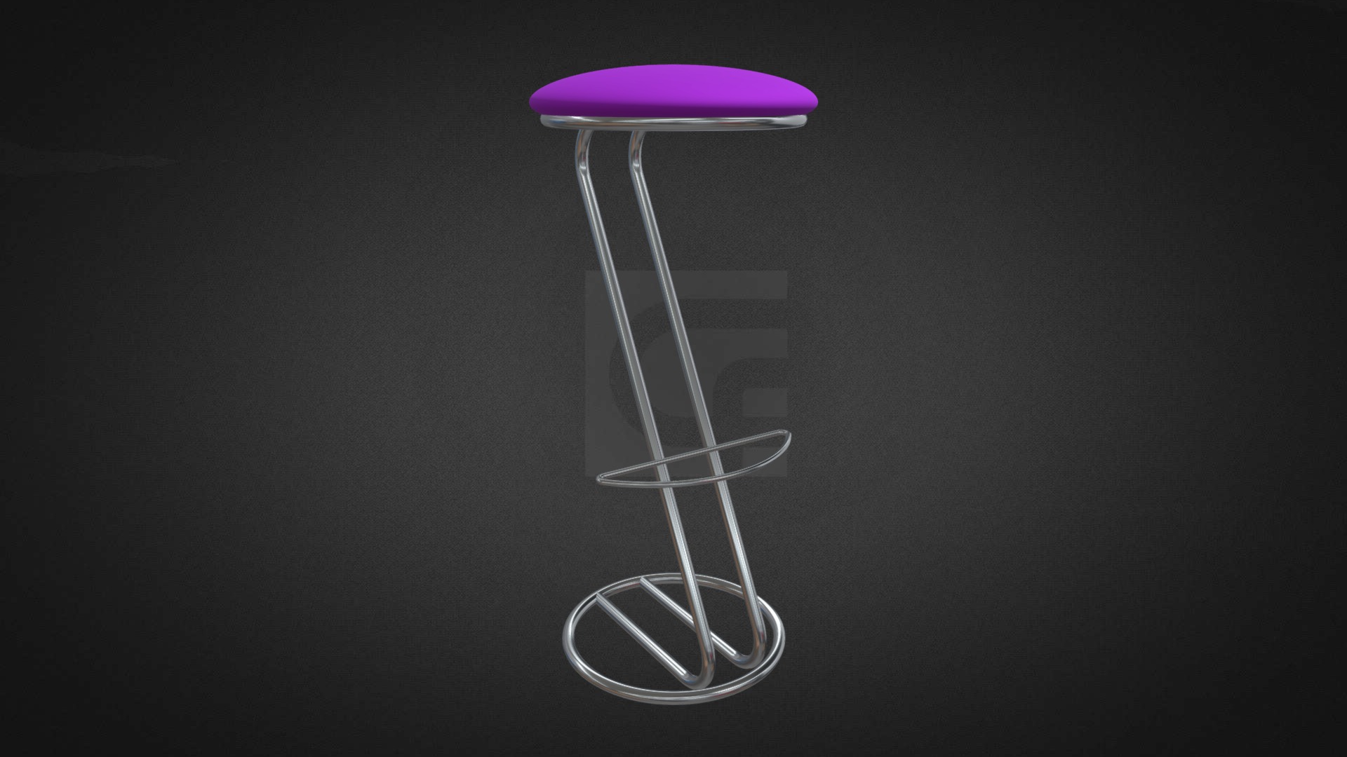 3D model Zeta Stool Hire - This is a 3D model of the Zeta Stool Hire. The 3D model is about a glass with a purple top.