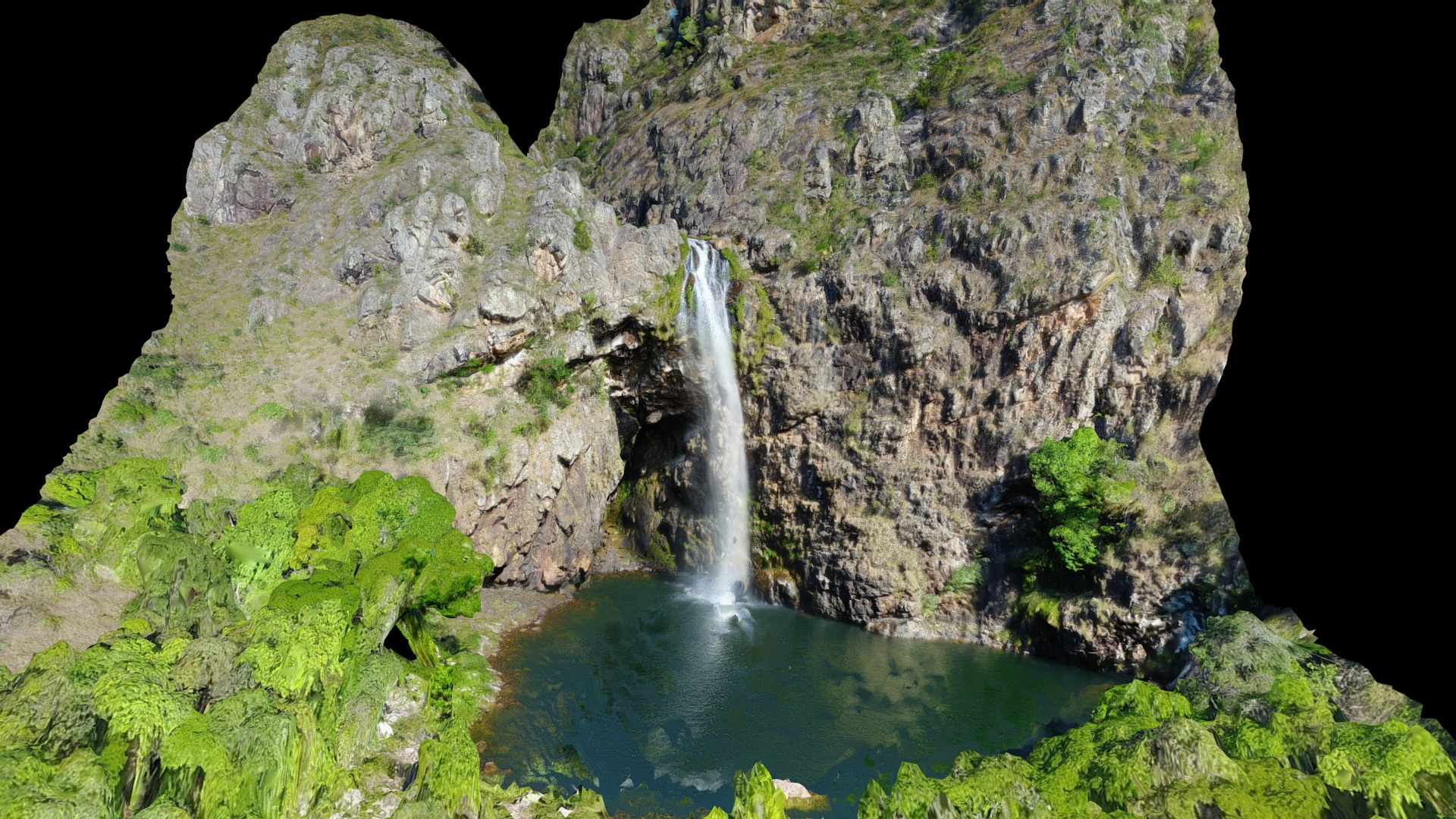 3D model Cachoeira do Fundão - This is a 3D model of the Cachoeira do Fundão. The 3D model is about a waterfall in a cave.